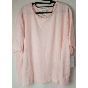 Jessica Michelle Women's‎ Soft Shirt size 3XL, Peach Beaded Floral Neckline